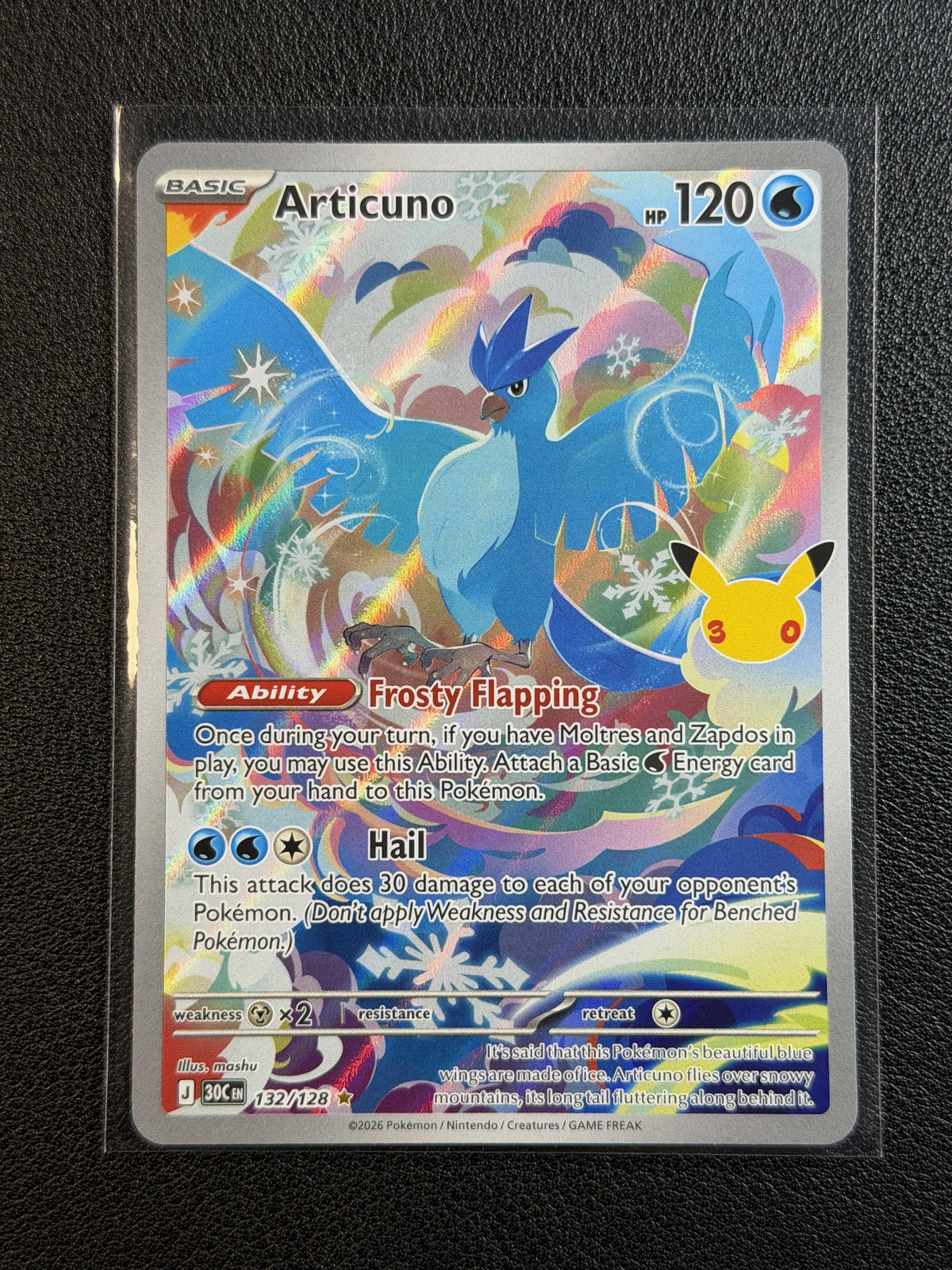 Pokemon ME: 30th Celebration #132/128 Articuno NM/MT