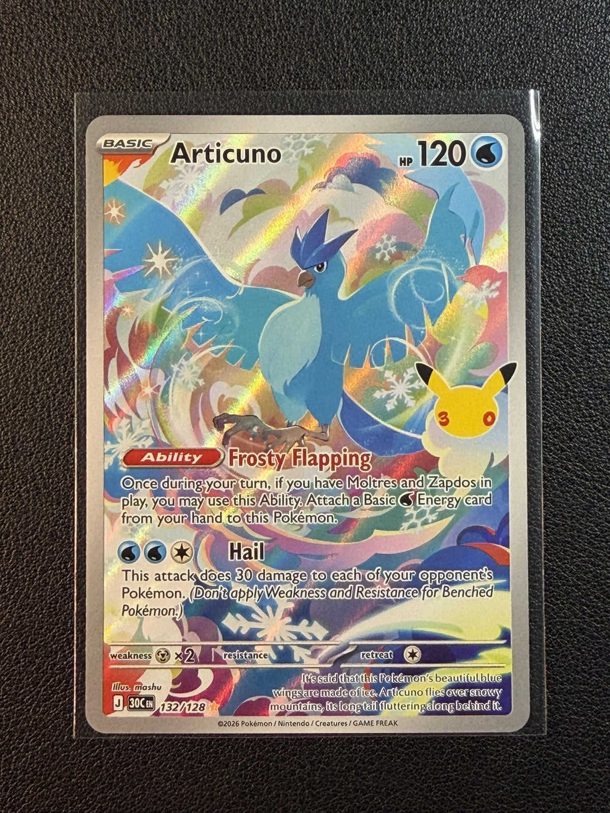 Pokemon ME: 30th Celebration #132/128 Articuno NM/MT