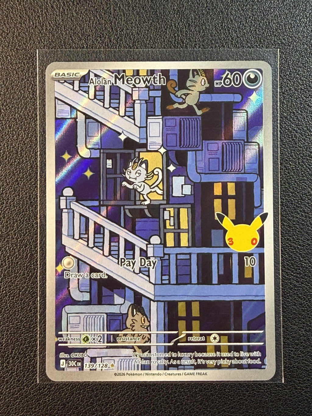 Pokemon ME: 30th Celebration #139/128 Alolan Meowth NM/MT