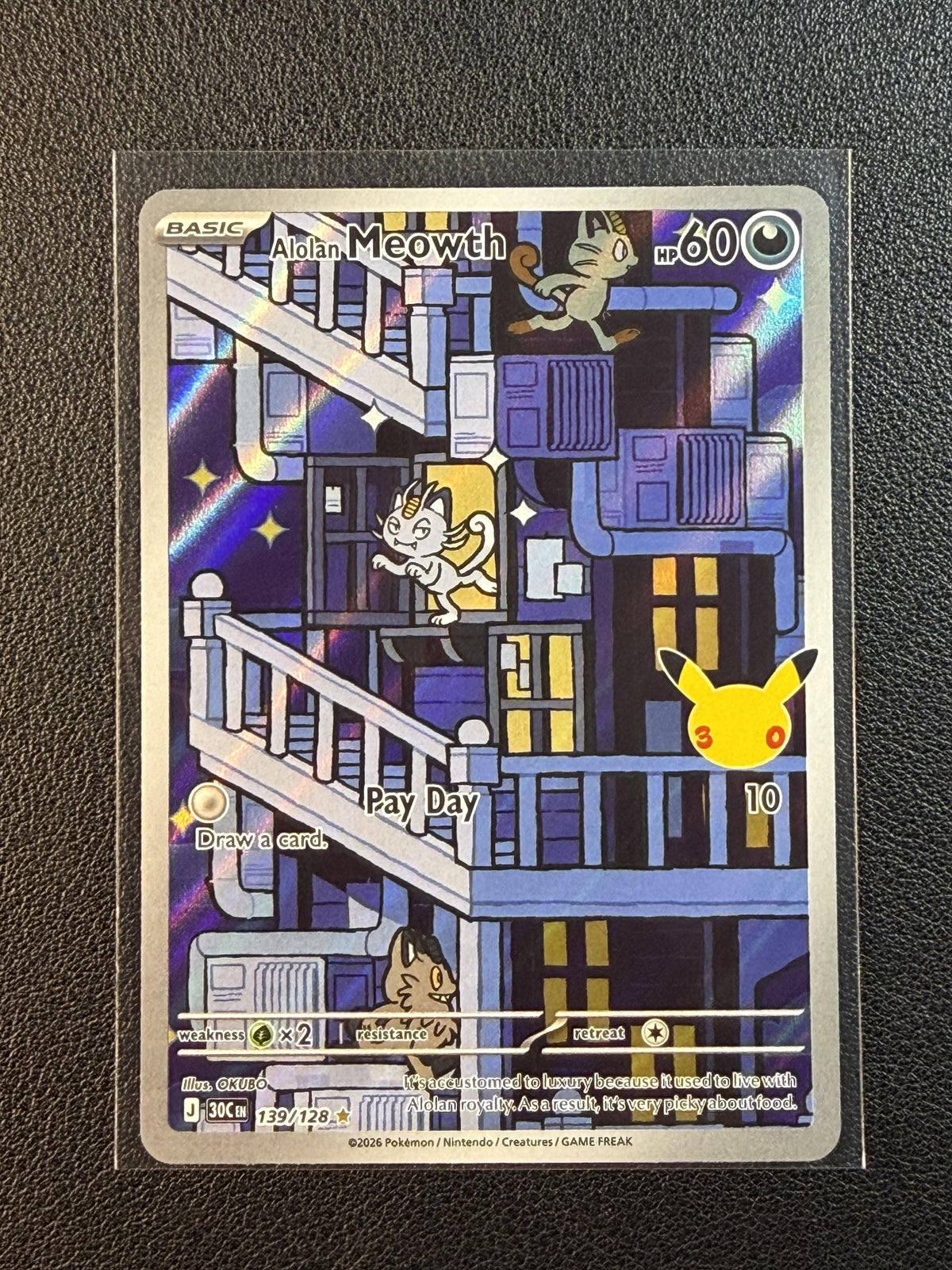 Pokemon ME: 30th Celebration #139/128 Alolan Meowth NM/MT