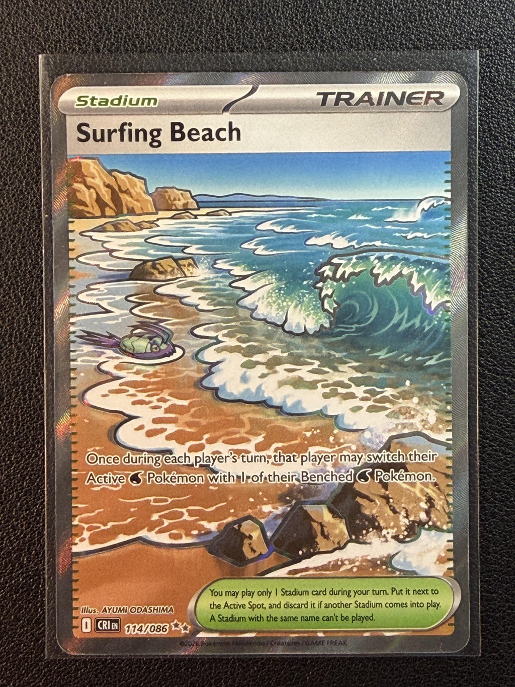 Pokemon ME04: Chaos Rising #114/086 Surfing Beach NM/MT