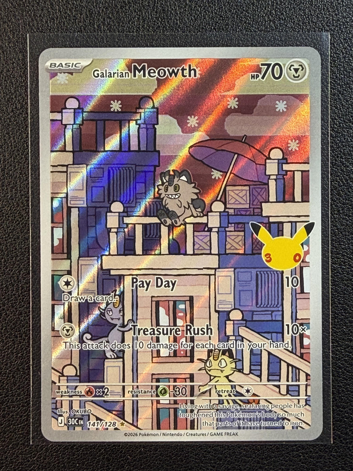 Pokemon ME: 30th Celebration #141/128 Galarian Meowth NM/MT