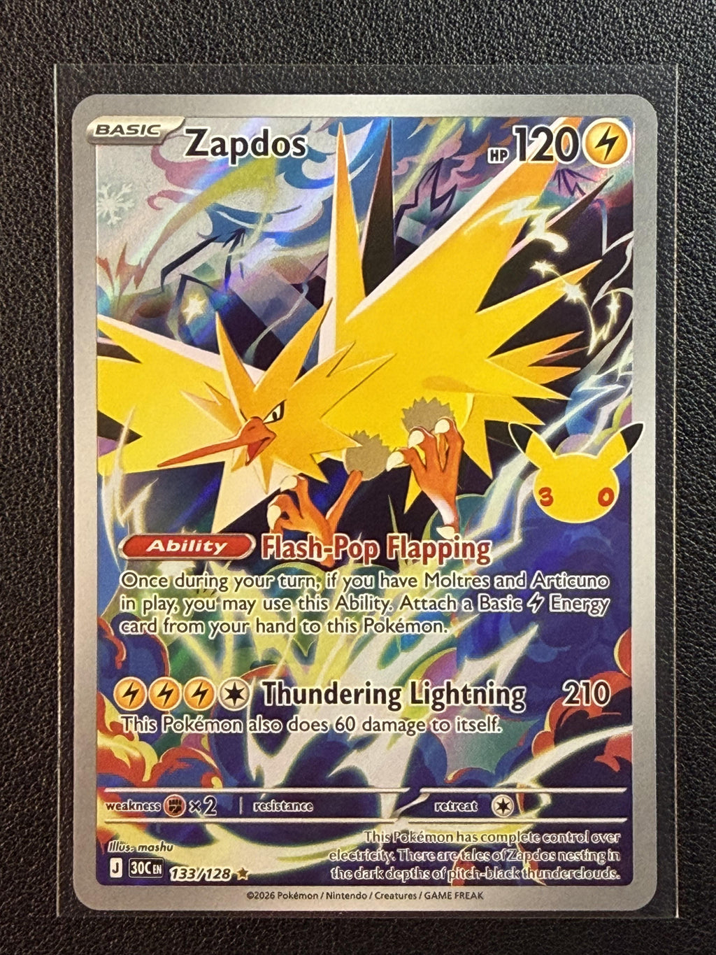 Pokemon ME: 30th Celebration #133/128 Zapdos NM/MT