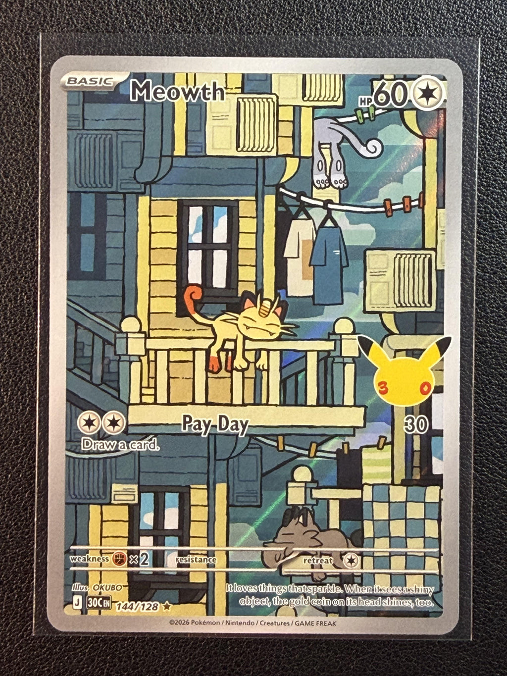 Pokemon ME: 30th Celebration #144/128 Meowth NM/MT