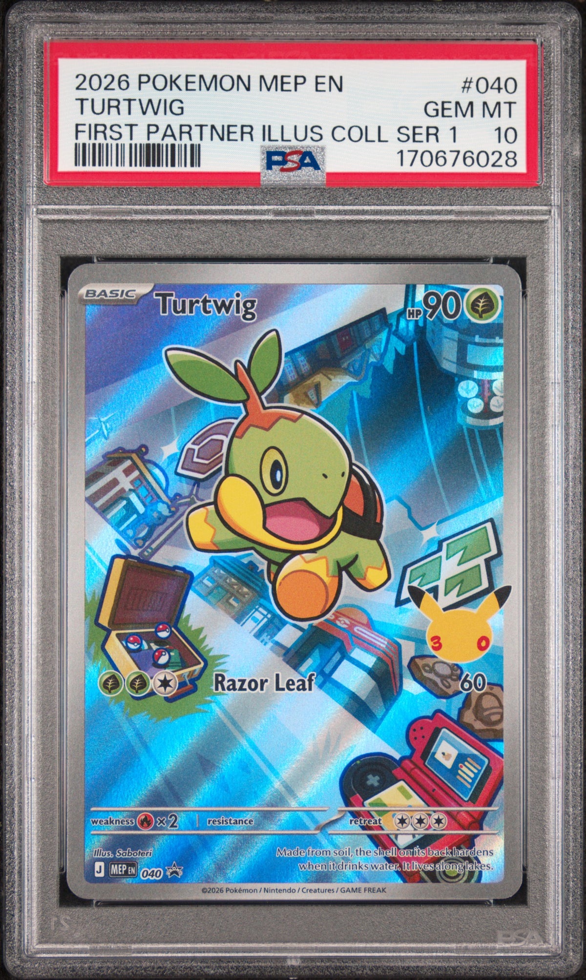 Pokemon ME Black Star Promo #040 Turtwig First Partner Illus Coll Ser 1 PSA 10