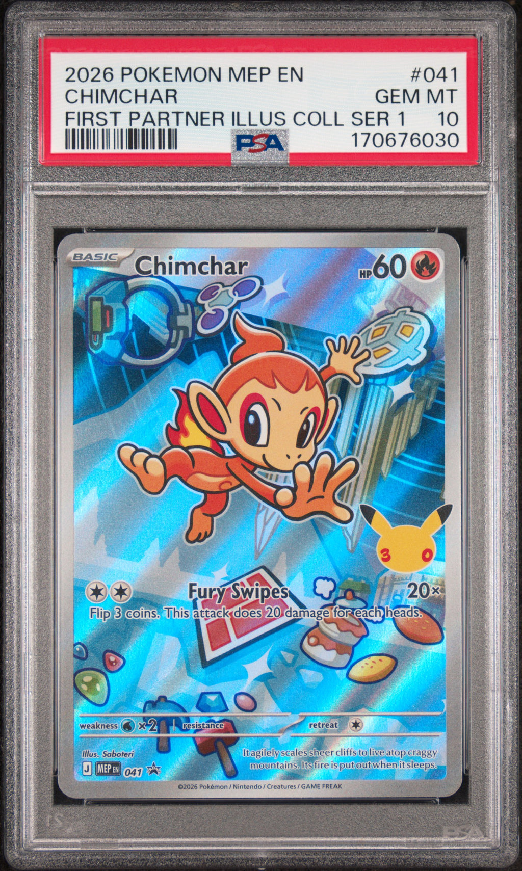 Pokemon Black Star Promo #041 Chimchar First Partner Illus Coll Ser 1 PSA 10 GEM
