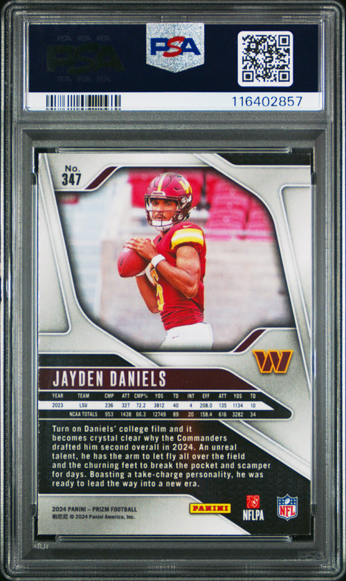 2024 Panini Prizm #347 Jayden Daniels PSA 9 MINT