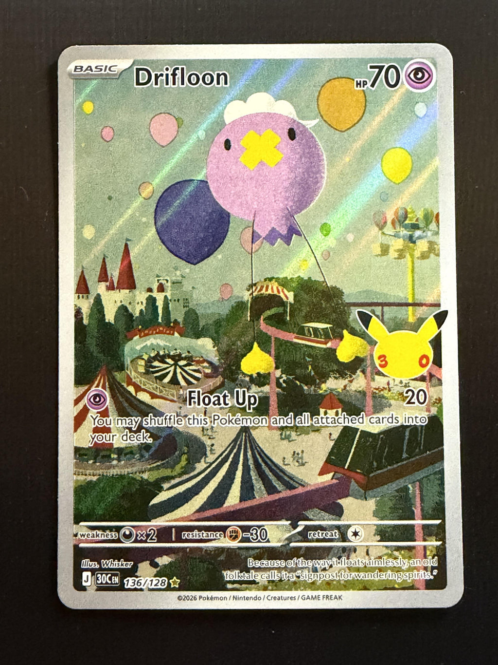 Pokemon ME: 30th Celebration #136/128 Drifloon NM/MT