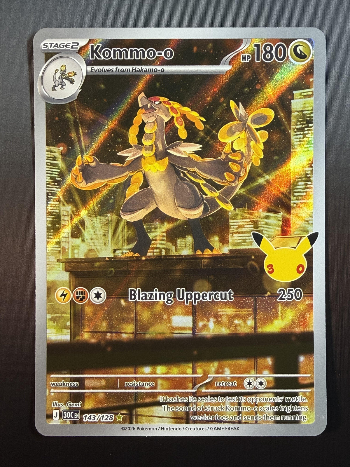 Pokemon ME: 30th Celebration #143/128 Kommo-o NM/MT