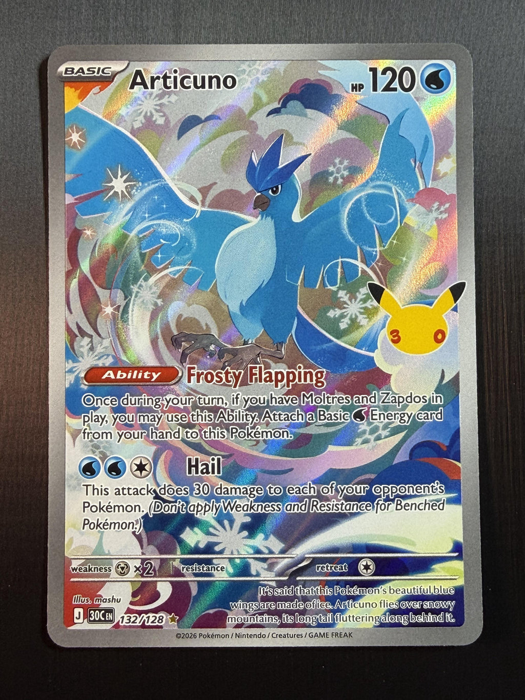 Pokemon ME: 30th Celebration #132/128 Articuno NM/MT