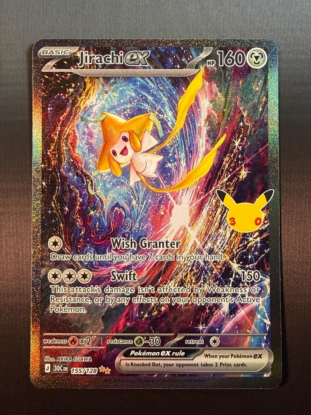 Pokemon ME: 30th Celebration #155/128 Jirachi ex Special Illustration Rare NM/MT