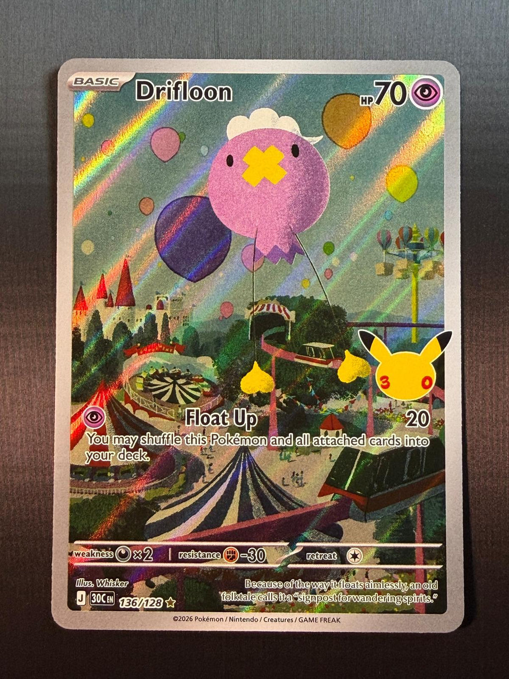 Pokemon ME: 30th Celebration #136/128 Drifloon Illustration Rare NM/MT