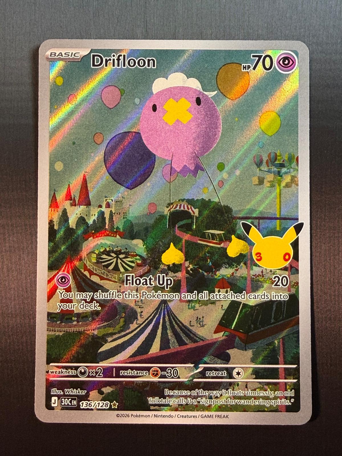 Pokemon ME: 30th Celebration #136/128 Drifloon Illustration Rare NM/MT