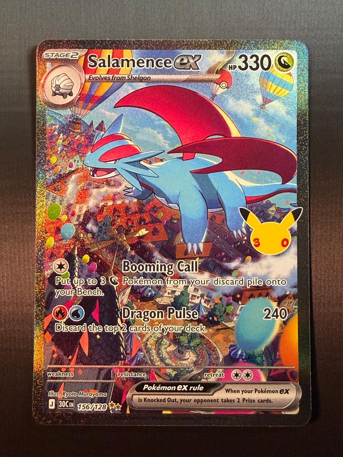 Pokemon 30th Celebration #156/128 Salamence ex Special Illustration Rare NM/MT