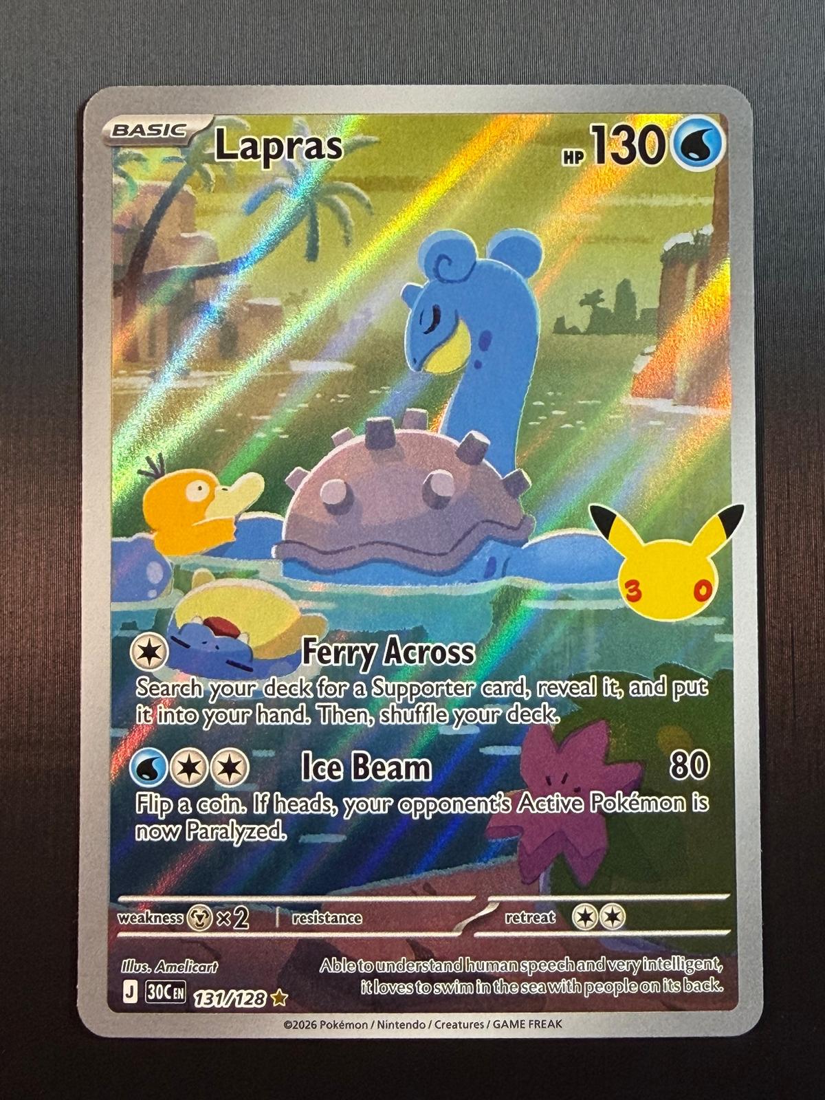 Pokemon ME: 30th Celebration #131/128 Lapras NM/MT