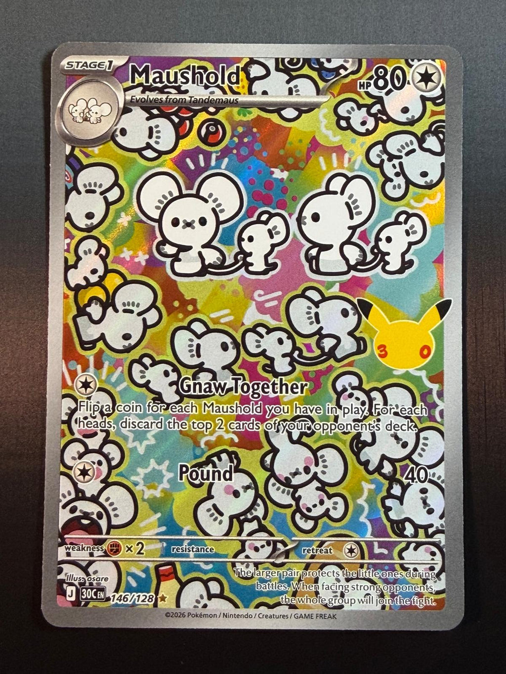 Pokemon ME: 30th Celebration #146/128 Maushold Illustration Rare NM/MT
