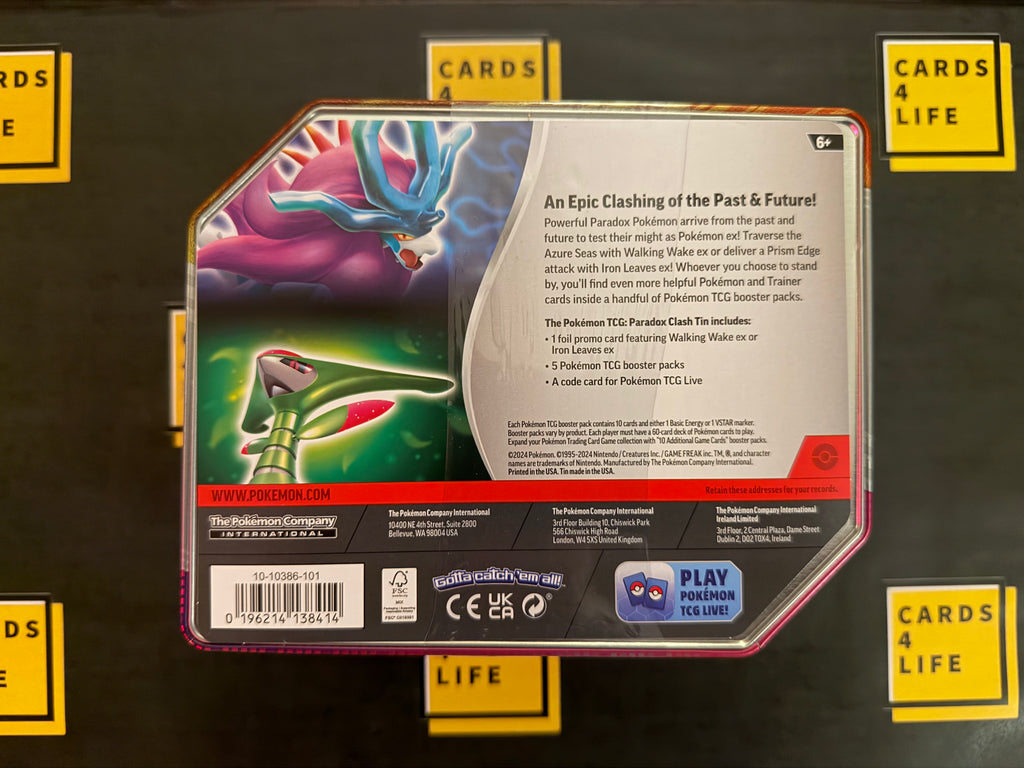Pokémon Paradox Clash Tin - Iron Leaves Ex w/ 5 Packs