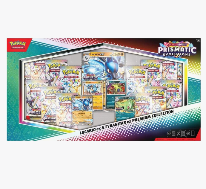 Prismatic Evolutions Lucario ex & Tyranitar ex Premium Collection (MCAP) (Sams Club Exclusive)