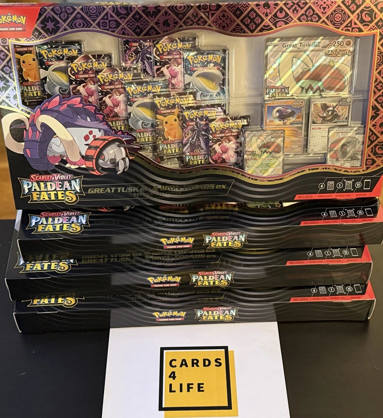 Pokemon Paldean Fates Great Tusk/Iron Threads Ex Premium Collection